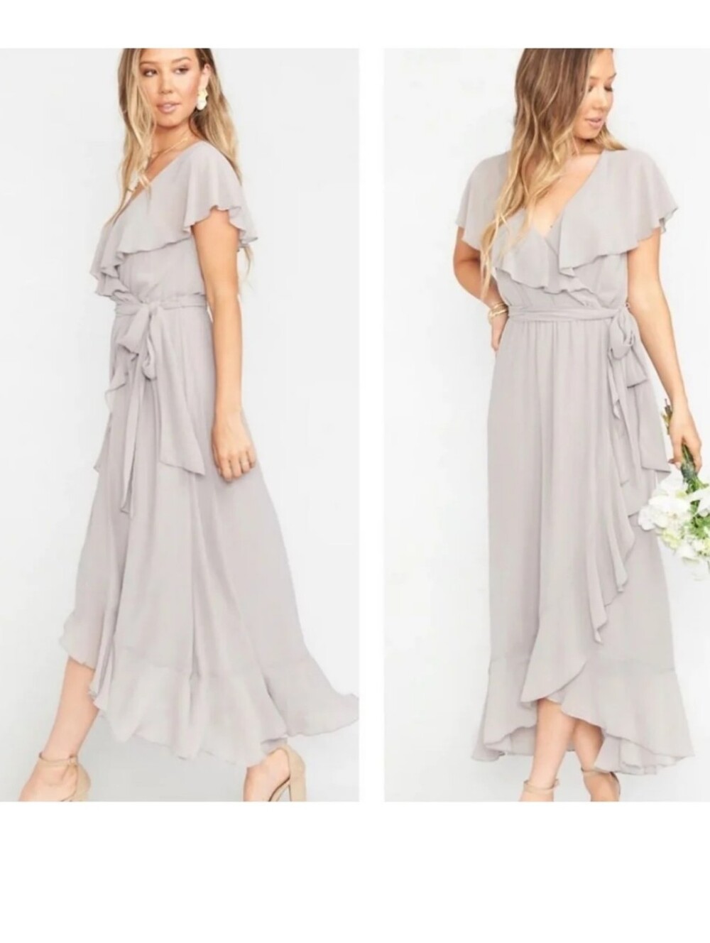 $158 Show Me Your Mumu Weddings Jess Ruffle Midi Dress Size Small